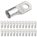 SELTERM 25pcs 2/0 AWG 3/8" Stud Marine Grade Tinned Copper Battery Cable Lugs, 00 Gauge Ring Terminals, UL Wire Lugs Electrical Battery Cable Ends, Tinned Copper Lugs Battery Terminal Connectors