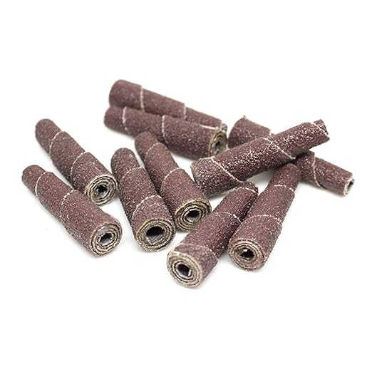 Benchmark Abrasives Aluminum Oxide Tapered Sanding Cartridge Rolls for Blending Deburring Polishing Sanding Metals, Rotary Sander - Drill & Die Grinder Abrasives (10 Pack)(3/8" x 1-1/2", 120 Grit)