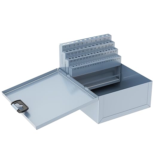 60PCS Number Size Drill Bit Index Box, Empty Metal Case (Excluding Drill Bits), #1-60