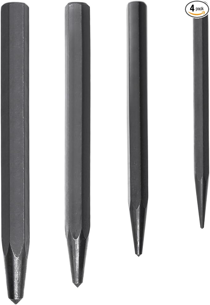 62215 Center Punch Kit, 4-Piece center punch tool set for metal