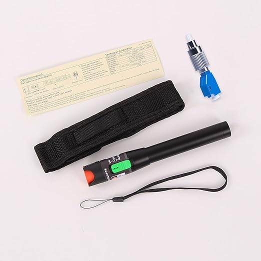 2PCS Visual Fault Locator 50KM Range, VFL Tester Kit - Includes Single Mode 9/125um FC Male to LC Female Adapter and Red Light Pen for Fiber Optic Cable Network Testing