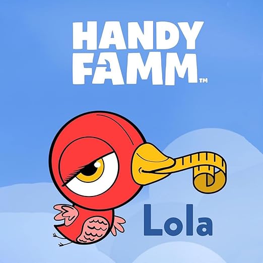 Handy Famm 8Ft Animal Shaped Kids Tape Measurer, Fun Level and Protractor Angle Finder, Educational Children's Tools, Small Measuring Tapes for Learning Early Math Skills, Ages 3 and up, Red Bird