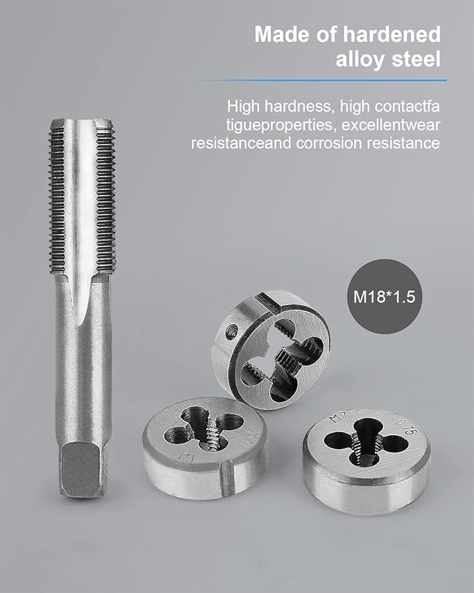 110 PCS Metric Tap and Die Set, Metric Threads M2-M18 Rethreading Kit for Making Screw Threads for Cutting External and Internal Thread Threading with Storage Case