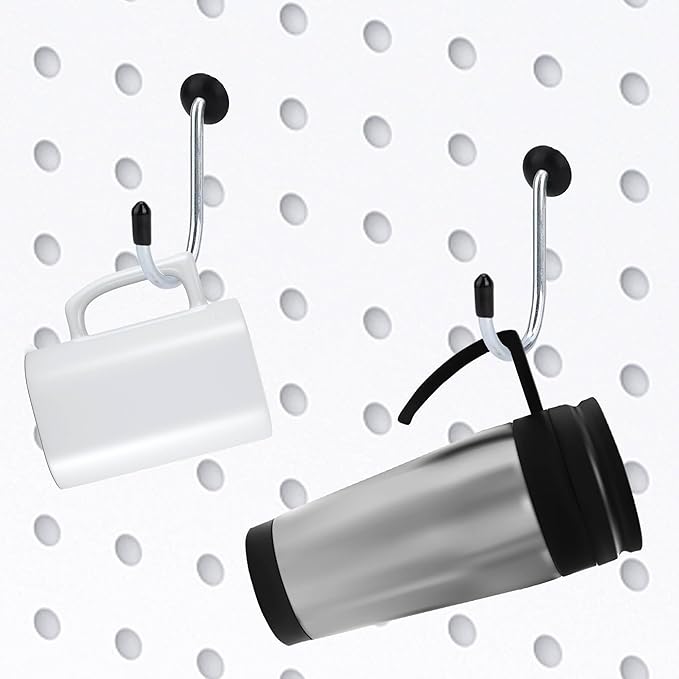 Pegboard Hook Locks, for Stopping Hooks from Falling Off, 60PCS, Black