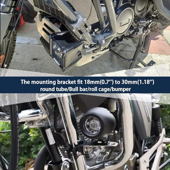 Light Bar Motorcycle Bracket 1.2 Inch Motorcycle Bicycle Mount Bracket Car Bull Bar Holder Clamp Offroad Tube Clamps Mounting Brackets for LED Work Lights(18-30mm)