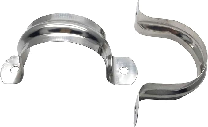 20 Pcs 2inch Rigid Pipe Strap,Two Hole Stainless Steel Strap U Bracket, Widened Tube Strap Tension Clip Assortment Kit Heavy Duty Pipe Clamp for Pipe Fixing（63mm）
