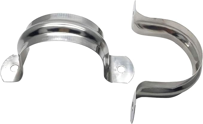 12 Pcs 2.5inch Rigid Pipe Strap,Two Hole Stainless Steel Strap U Bracket, Widened Tube Strap Tension Clip Assortment Kit Heavy Duty Pipe Clamp for Pipe Fixing（75mm）