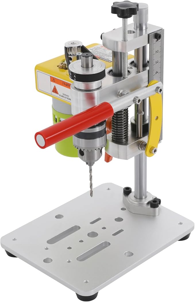 Electric Mini Drill Press, 3000RPM Drill Press Work Station Precision Benchtop Drills Presses with B10 Chuck & Drills Vise for Metal Wooden Jewelry DIY and Crafts Projects