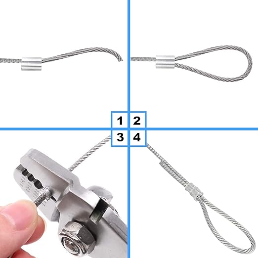 Glarks 200Pcs 1/16''(1.5mm) Aluminum Crimping Loop Sleeve Wire Rope Sleeves Double Barrel Ferrule for Wire Rope and Cable Line End (1/16''-200Pcs)