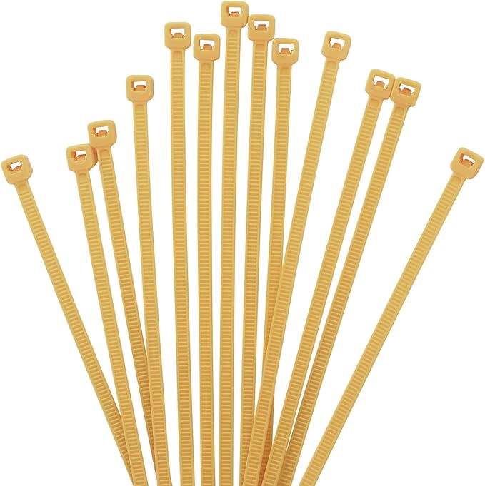 XINGO 1000 PCS 4 inch Cable Zip Ties, 18lb Strength, Small Tie Wraps Self-Locking Nylon Zip Ties for Indoor and Outdoor Use (Gold)