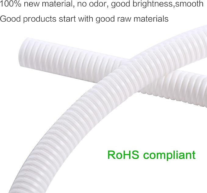 Alex Tech 25ft - 1 inch Split Wire Loom Tubing - White