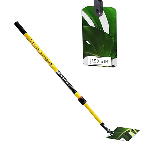 Telescoping Inspection Mirror - Standard Fiberglass, Lightweight & Durable, 4 ft - 8 ft Pole, 3.5 x 6 inch Acrylic Mirror