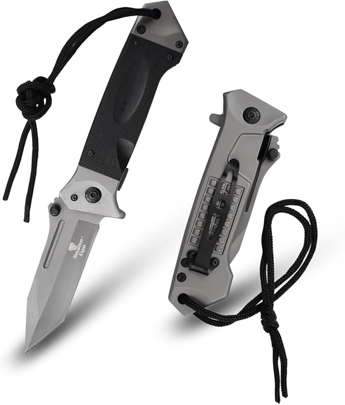 Snake Eye Tactical Heavy Duty Every Day Carry Folding Pocket Knife (Black)