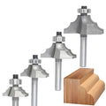 4Pcs Bearing Guided Bead Ovolo Bit Set,1/4" Shank Decorative Edge Bits with Double Round,Rounding Over Radius 3.2mm, 4mm, 5.5mm, 6.35mm, for Wood Profiling,Molding