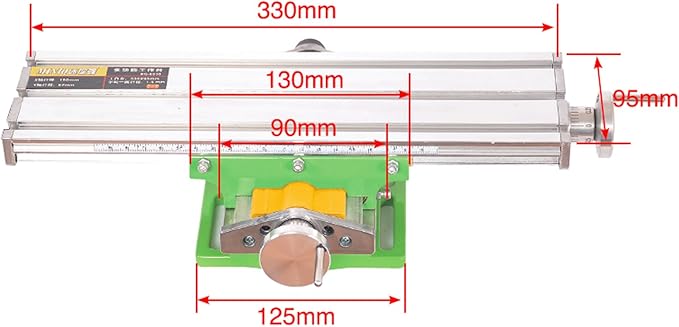 Mini Milling Machine Work Table Vise Portable Compound Bench X-Y 2 Axis Adjustive Cross Slide Table , for Bench Drill Press 13 inches-3.74" (330mm 95mm)