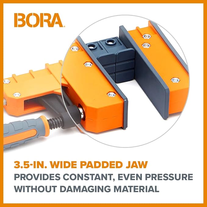 Bora 18" Parallel Clamp Set, 2 Pack of Woodworking Clamps with Rock-Solid, Even Pressure, 571118T, Rustic Brown