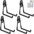 Heavy Duty Garage Hooks 4 Pack, 5.1 inch Medium U Shaped Hanger, Wall Mounted Storage System, Power and Garden Tool Organizer, for Hanging Ladders, Hose, Bulk Items and More