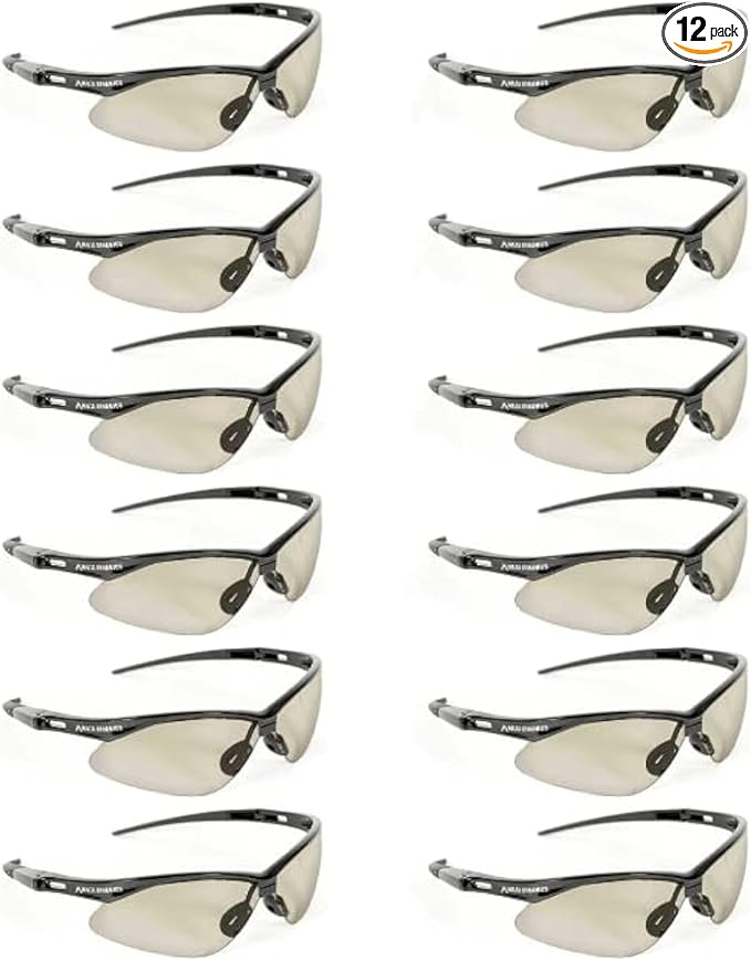 Malta Dynamics APEX Safety Glasses – Construction Safety Glasses for Men and Women with Anti Scratch and Anti Fog Protection, ISEA & ANSI Z87 Compliant (Indoor/Outdoor, 12 Pairs)