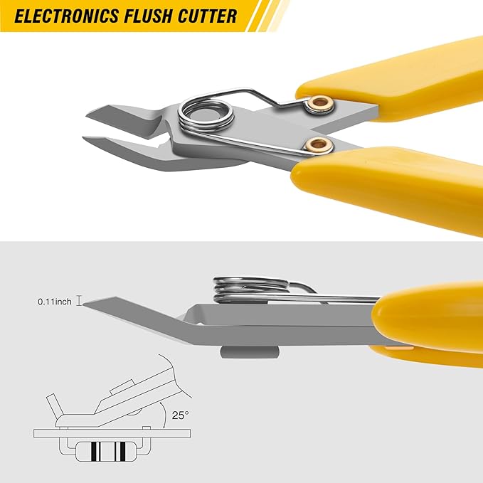 KATA 5.5 Inch Stainless Steel Wire Cutter Micro Flush Cutters, Precision Side Cutter Plier Sprue Cutting Snip for Electronics, Jewelry Making, Metal Wire Cutter, Crafting
