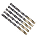 Drill Bit, 6mm Cutting Diameter, 4341 HSS Gold and Black 118° Cutting Angle Number Jobber Bits - (Applications: for Drilling Soft Metal Plastic Wood), 5-Pieces