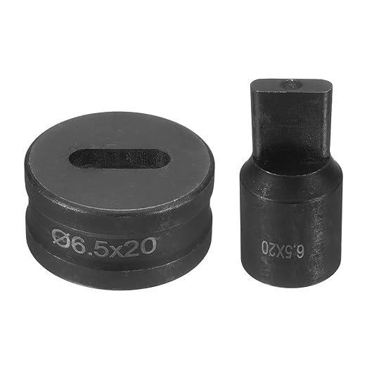 HARFINGTON Hydraulic Hole Punch Die Φ6.5×20mm Oval Hole 40Cr Steel Electric Punching Kit for CH70 Electric Punching Machine, Black