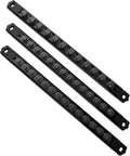 Magnetic Socket Organizer, 3-Piece Heavty Duty ABS Socket Holder, Socket Rail for Tool Box, Premium Quality 360° Swivel Socket Rack with 40 Clips for 1/2, 3/8, 1/4-Inch(Black)
