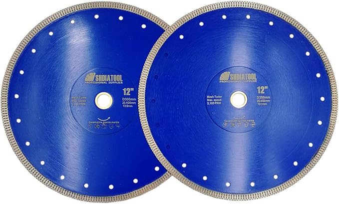 SHDIATOOL 12 Inch Diamond Saw Blade Cutting Porcelain Tile Ceramic Granite Marble Brick(2-Pack)