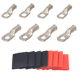 4 Pack 6 AWG 3/8 & 6 AWG 5/16 Lugs Tinned Copper Terminal,Marine Battery Welding Lugs Terminal Connectors with 8 Pieces Ratio 3:1 Dual Wall Adhesive Heat Shrink