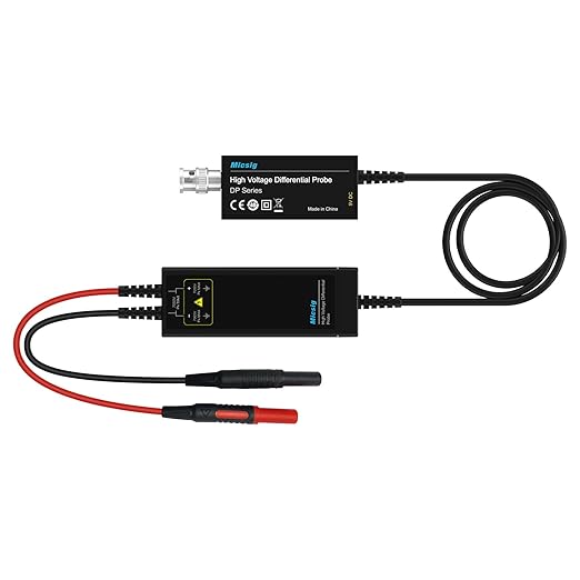 Micsig High Voltage Differential Probe Kit DP700, 3.5ns Rise Time 20X/200X Attenuation Rate Oscilloscope Probe Kit Accessory, 700V 100MHz (DP10007 Upgrade)