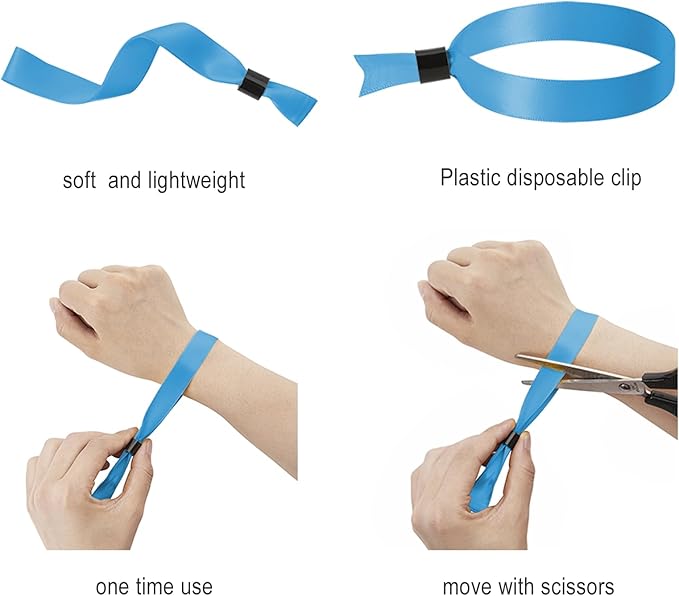 100 Pack Wrist Bands|Waterblue Wristbands for Events|Wristbands for Concerts Festival Admission Party|13.78” x 0.59”