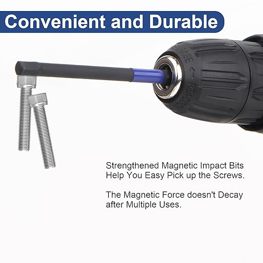 HPHOPE 10pcs Metric Hex Bit Set, 100mm, TS2 Alloy Steel, Magnetic Impact Bits, Storage Box