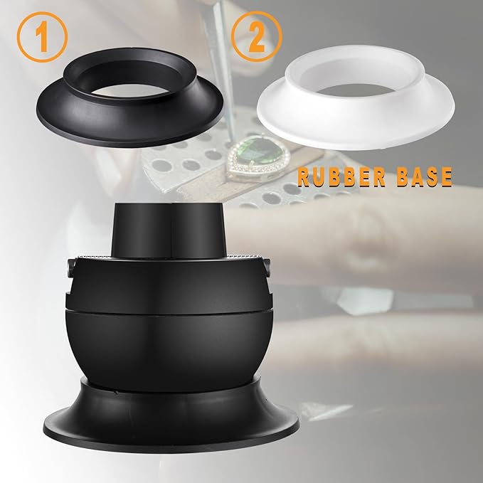DZQ Ball Vise 3" Engraving Setting Tool 360°Rotation Professional Ball Vise 36PCS Attachment Jewelry Engraving Block Tools(Black)