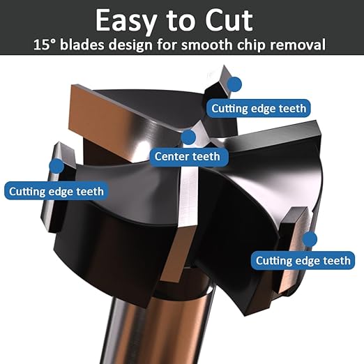 10PCS Forstner Drill Bit,Carbide Tipped Forstner Bit for Hard Wood, Wood Drilling Hole Saw Set Woodworking Hinge Cutter Tool Kits for Wood Plastic Plywood