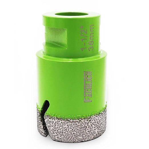 Diamond Core Drill Bit - 1-1/2" Granite Hole Saw 38mm Tile Drill Bit Vacuum Brazed for Porcelain Tile Granite Marble Masonry