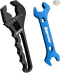 Adjustable AN Fittings Wrench AN Wrench for AN Hose Fitting Adapters AN Fitting Tool 3AN-16AN Lightweight Aluminum Black. With a 6AN-AN8 Double Hose End Fitting Wrench Blue