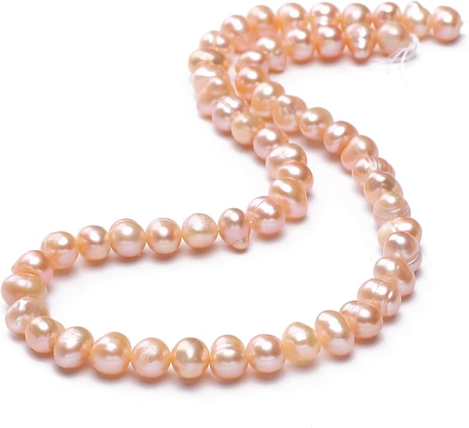 Natural Pearl Beads Potato 6-7mm Pink Freshwater Cultured Loose Gemstone Beads for DIY Jewelry Making 13.8''/Strand HQ