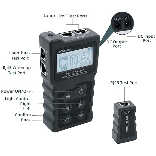 Mcbazel Network Cable Tester, Ethernet Cable POE Tester for CAT5e/CAT6/CAT6a,for Tracker Underground Line Finder for Home Repair