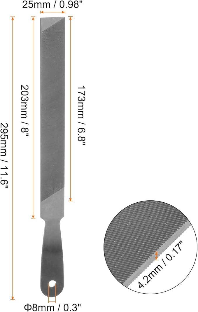 HARFINGTON Farmers Own Files 8 Inch High Carbon Steel Single Cut Flat Hand Rasp File for Deburring and Removing Material