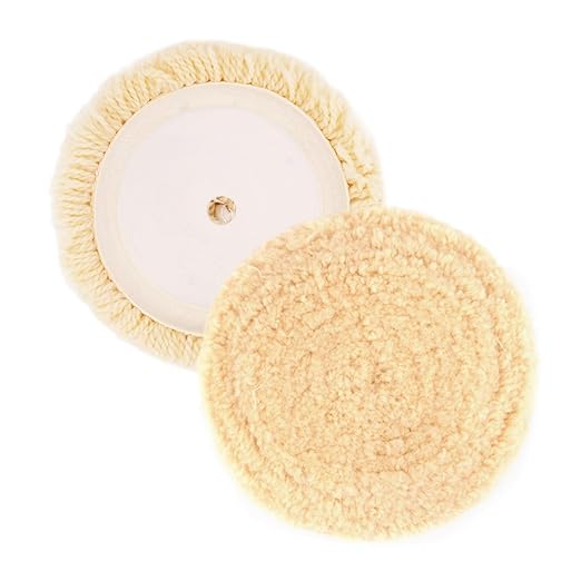 Makitoyo 3PCS Wool Buffing Pad Kit 8 Inch, 8" (200mm) 100% Natural Wool Hook and Loop Grip Polishing Pad for Car Polishing, Buffing and Cutting for Automotive, Marine and Epoxies