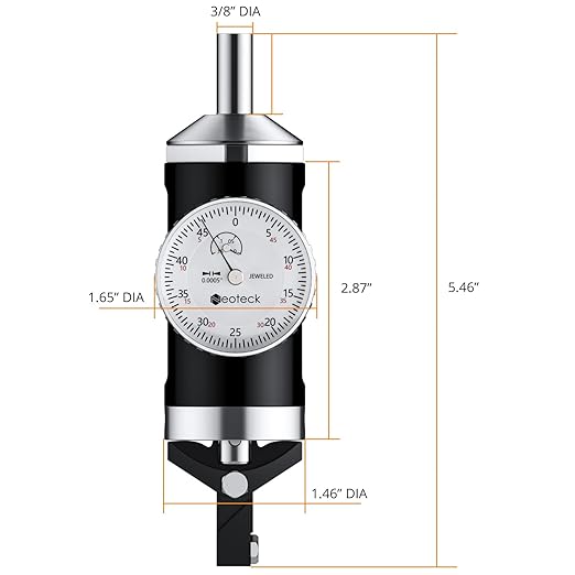 Neoteck Coaxial Centering Indicator 0-0.15''/0.0005'' Diall Indicator Set with Storage Case Accurate Co-Ax Indicator for Milling Machine Center Test Dial