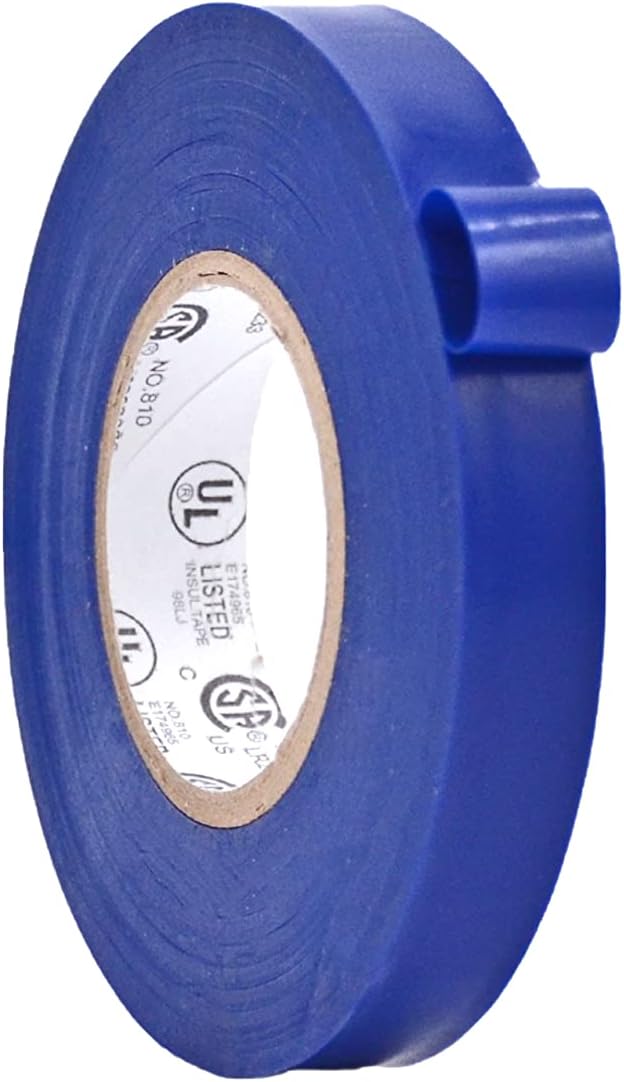 WOD ETC766 Professional Grade General Purpose Blue Electrical Tape UL/CSA Listed core. Vinyl Rubber Adhesive Electrical Tape: 1/2 inch X 66 ft - Use at No More Than 600V & 176F (Pack of 1)