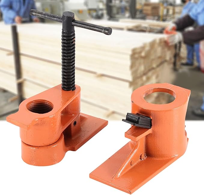 Heavy Duty 1 inch Pipe Clamp Jaws Vise Fixture Set Woodworking Tool Kit Vise Clamp for Gluing and Drilling Used in Wood Clamp, Water Pipe Clamp (1 PCS)