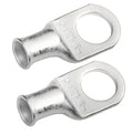 SELTERM 2pcs 4 AWG-1/2 Stud Tinned Copper Wire Lugs, Heavy Duty Battery Cable Ends,4 Guage Ring Terminals, UL Battery Lugs Marine Grade Copper Eyelets Electrical Battery Terminal Connectors