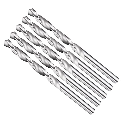 Drill Bit, 6.2mm Cutting Diameter, 4241 HSS 118° Cutting Angle Uncoated Bright Versatile Jobber Bits - (Applications: for Drilling Plastic Wood Soft Metal), 5-Pieces