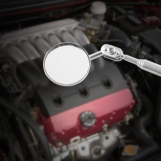 Car Inspection Mirror, Telescoping Inspection Mirror with Handle, 30×600mm