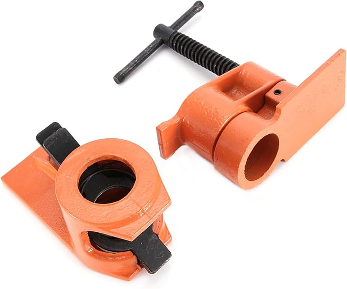 Heavy Duty 1 inch Pipe Clamp Jaws Vise Fixture Set Woodworking Tool Kit Vise Clamp for Gluing and Drilling Used in Wood Clamp, Water Pipe Clamp (1 PCS)