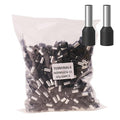 500pcs AWG 6/16.0mm² Wire Ferrules Terminals, AWG6 Terminal Connector Wire Insulated Cord Pin Ends Terminals for Electric, Industrial, Chemical Industry, etc. Black
