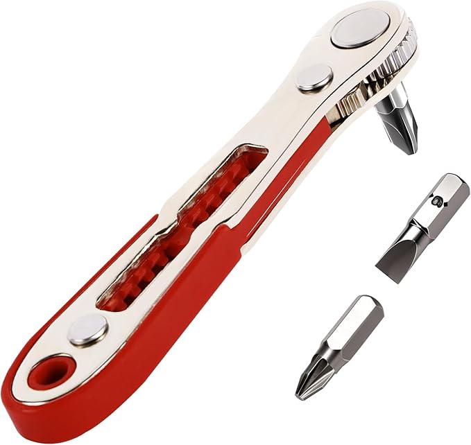22-in-1 Magnetic Ratchet Screwdriver Set w/Reversible Wrench & Bits | Compact for Tight Spaces, DIY/Home/Car Repairs | Best Gift for DIYers, Handymen & Men