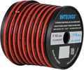 BNTECHGO 10 Gauge Flexible 2 Conductor Parallel Silicone Wire Spool Red Black High Resistant 200 deg C 600V for Single Color LED Strip Extension Cable Cord,Model,50ft Stranded Tinned Copper Wire