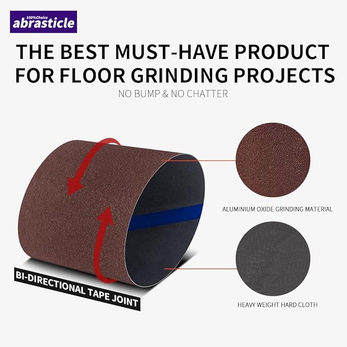 12 Packs 8 x 19 inch 150 Grit Cloth Floor Sanding Belts Ideal for Sanding Commercial and Residential Flooring